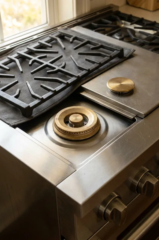Viking professional gas rangetop with heavy cast-iron grates